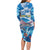 Personalized Barbados Fish Flying Long Sleeve Bodycon Dress With Stormy Sea Wave - Wonder Print Shop