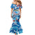 Personalized Barbados Fish Flying Mermaid Dress With Stormy Sea Wave - Wonder Print Shop