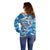 Personalized Barbados Fish Flying Off Shoulder Sweater With Stormy Sea Wave - Wonder Print Shop