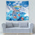 Personalized Barbados Fish Flying Tapestry With Stormy Sea Wave