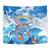 Personalized Barbados Fish Flying Tapestry With Stormy Sea Wave