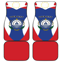 Car mat set layout with “Your Text” and Cape Verde crest, four-piece set