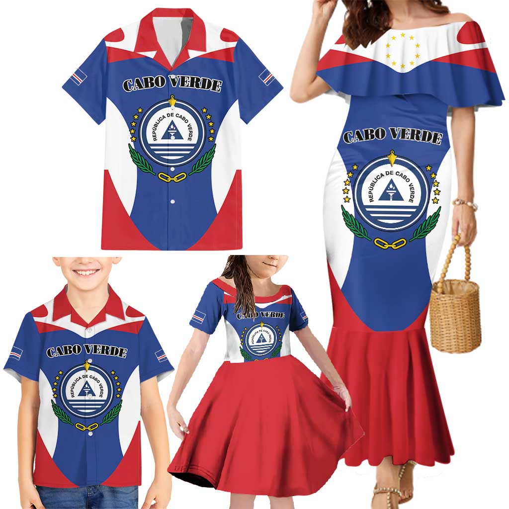 Personalized Cape Verde Coat Of Arms Family Matching Mermaid Dress and Hawaiian Shirt Sport Style - Wonder Print Shop