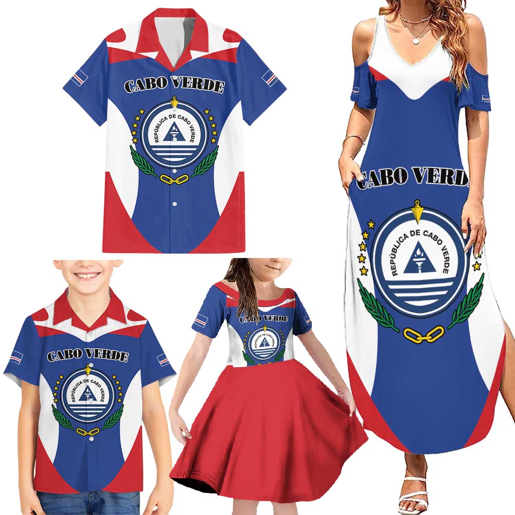 Personalized Cape Verde Coat Of Arms Family Matching Summer Maxi Dress and Hawaiian Shirt Sport Style - Wonder Print Shop