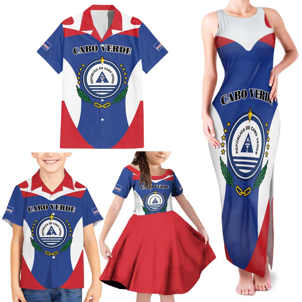 Personalized Cape Verde Coat Of Arms Family Matching Tank Maxi Dress and Hawaiian Shirt Sport Style - Wonder Print Shop