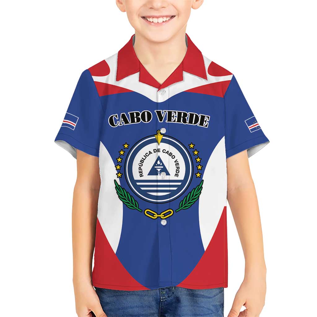 Personalized Cape Verde Coat Of Arms Kid Hawaiian Shirt Sport Style - Wonder Print Shop