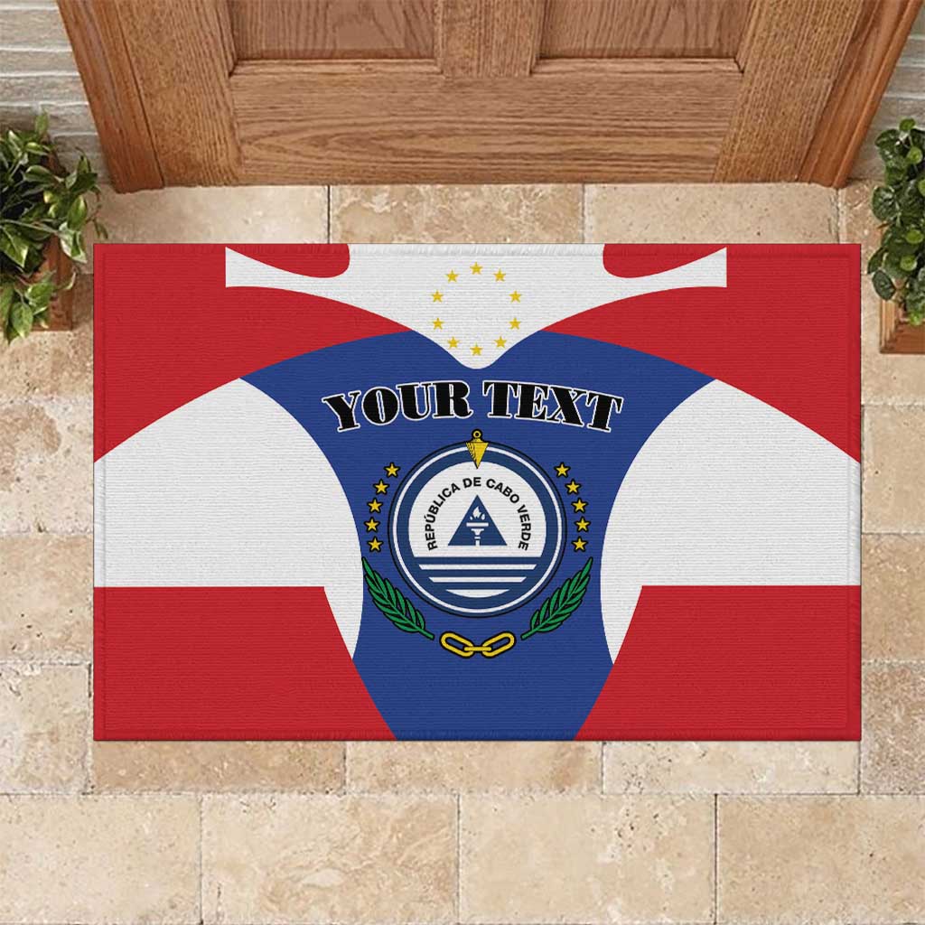 Personalized Cape Verde Coat Of Arms Rubber Doormat Sport Style - Wonder Print Shop