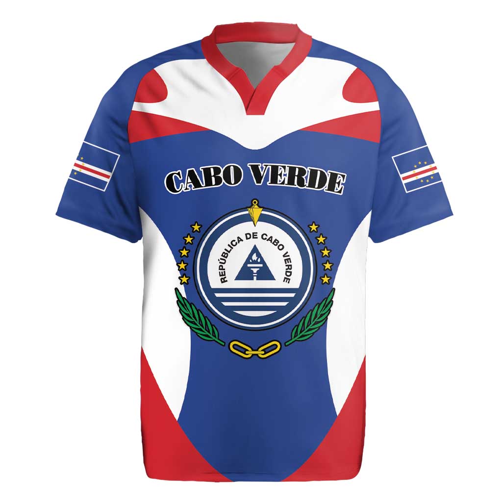 Personalized Cape Verde Coat Of Arms Rugby Jersey Sport Style - Wonder Print Shop