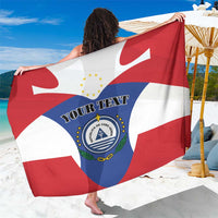 Cape Verde flag sport-style sarong with coat of arms print, red and blue stripes