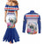 Cape Verde Manatee Couples Matching Mermaid Dress and Long Sleeve Button Shirt Coral Reef With Flag Style