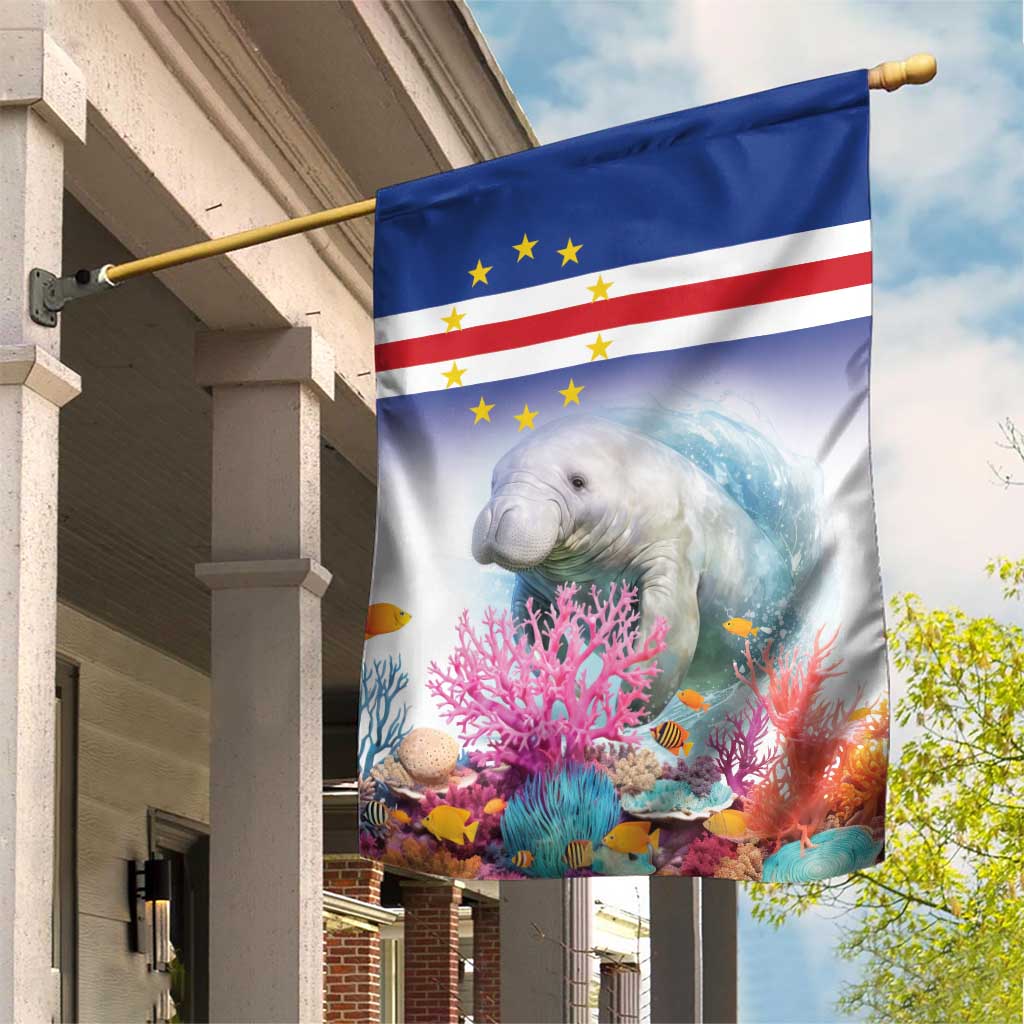 Cape Verde Manatee Garden Flag Coral Reef With Flag Style - Wonder Print Shop