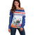 Cape Verde Manatee Off Shoulder Sweater Coral Reef With Flag Style - Wonder Print Shop