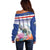 Cape Verde Manatee Off Shoulder Sweater Coral Reef With Flag Style - Wonder Print Shop