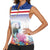 Cape Verde Manatee Women Sleeveless Polo Shirt Coral Reef With Flag Style - Wonder Print Shop