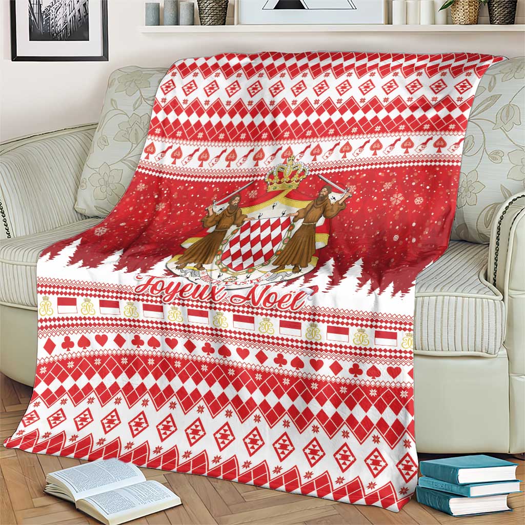 Monaco Christmas Blanket Joyeux Noel Coat Of Arms - Wonder Print Shop