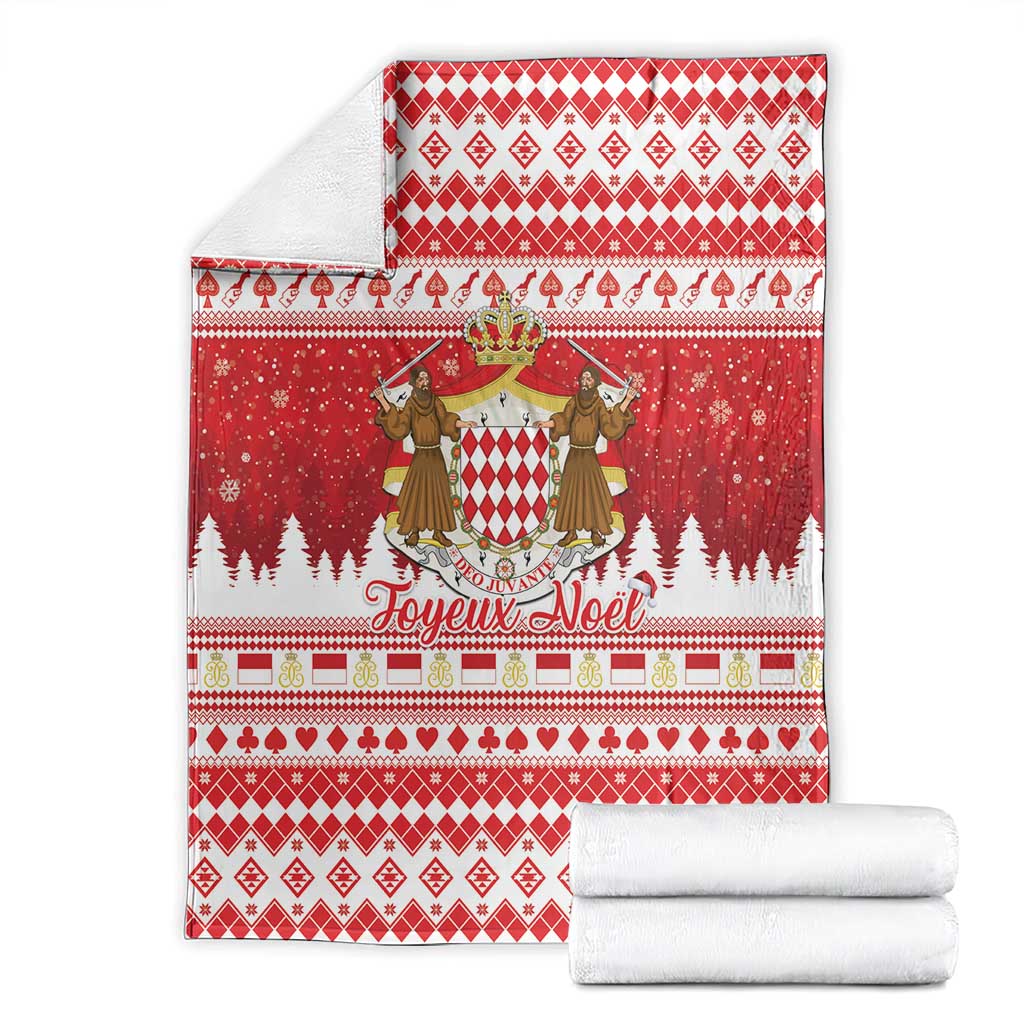 Monaco Christmas Blanket Joyeux Noel Coat Of Arms - Wonder Print Shop