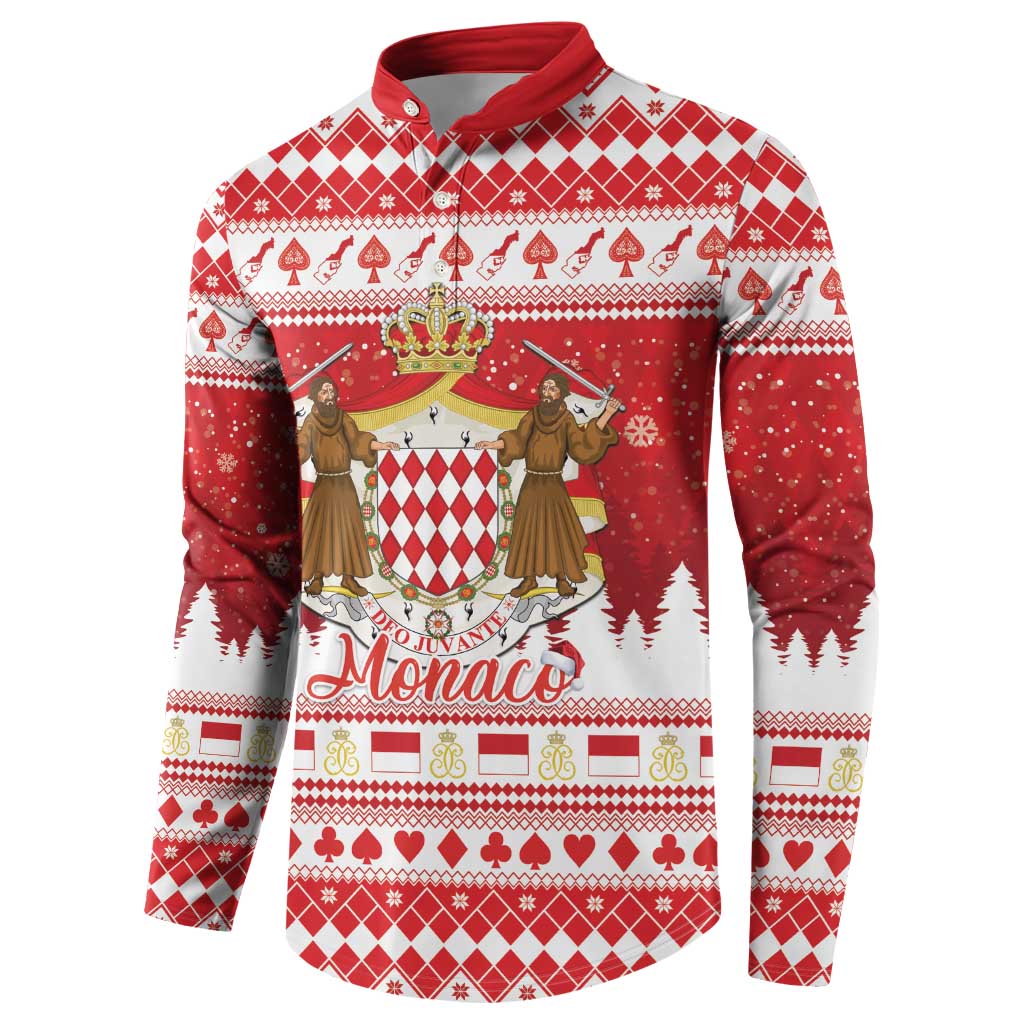 Monaco Christmas Button Sweatshirt Joyeux Noel Coat Of Arms - Wonder Print Shop