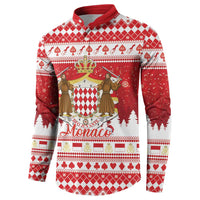 Monaco Christmas Button Sweatshirt Joyeux Noel Coat Of Arms - Wonder Print Shop