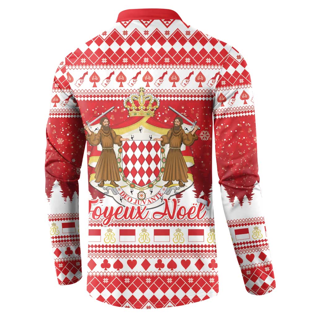 Monaco Christmas Button Sweatshirt Joyeux Noel Coat Of Arms - Wonder Print Shop