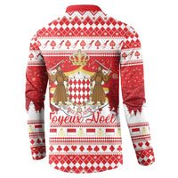 Monaco Christmas Button Sweatshirt Joyeux Noel Coat Of Arms - Wonder Print Shop
