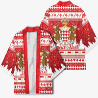 Monaco Christmas Kimono Joyeux Noel Coat Of Arms - Wonder Print Shop