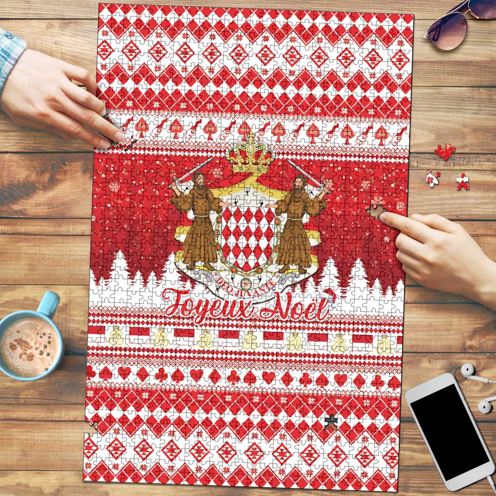 Monaco Christmas Puzzle Joyeux Noel Coat Of Arms - Wonder Print Shop