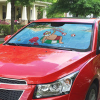 Monaco Christmas Auto Sun Shade Swimming Santa Claus - Wonder Print Shop