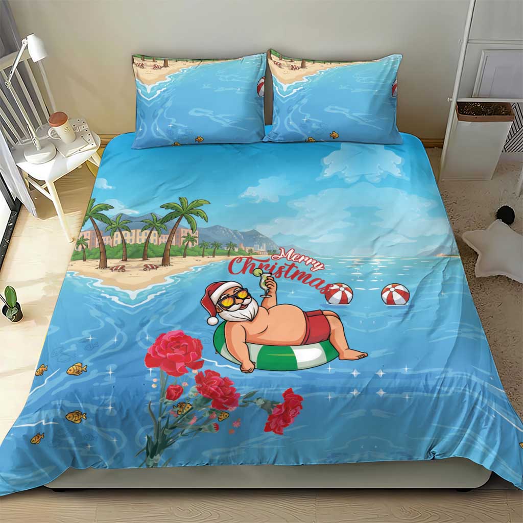 Monaco Christmas Bedding Set Swimming Santa Claus - Wonder Print Shop