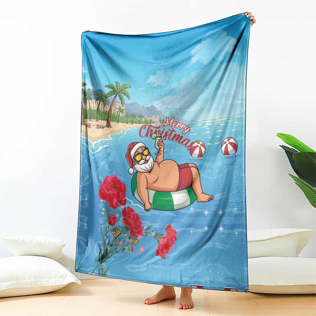 Monaco Christmas Blanket Swimming Santa Claus - Wonder Print Shop