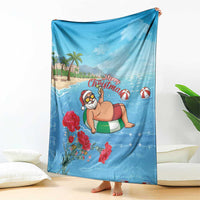 Monaco Christmas Blanket Swimming Santa Claus - Wonder Print Shop