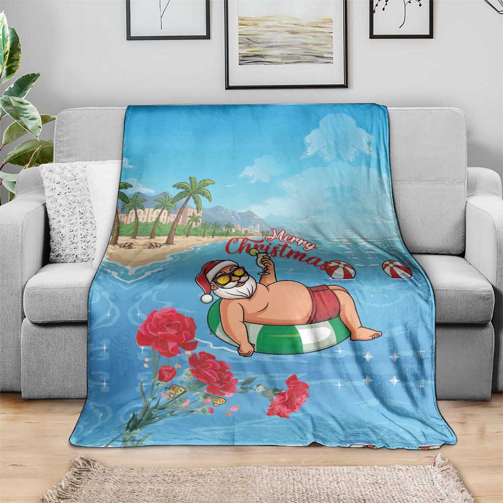 Monaco Christmas Blanket Swimming Santa Claus - Wonder Print Shop