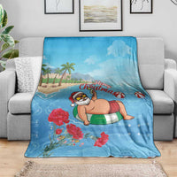 Monaco Christmas Blanket Swimming Santa Claus - Wonder Print Shop