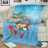 Monaco Christmas Blanket Swimming Santa Claus - Wonder Print Shop