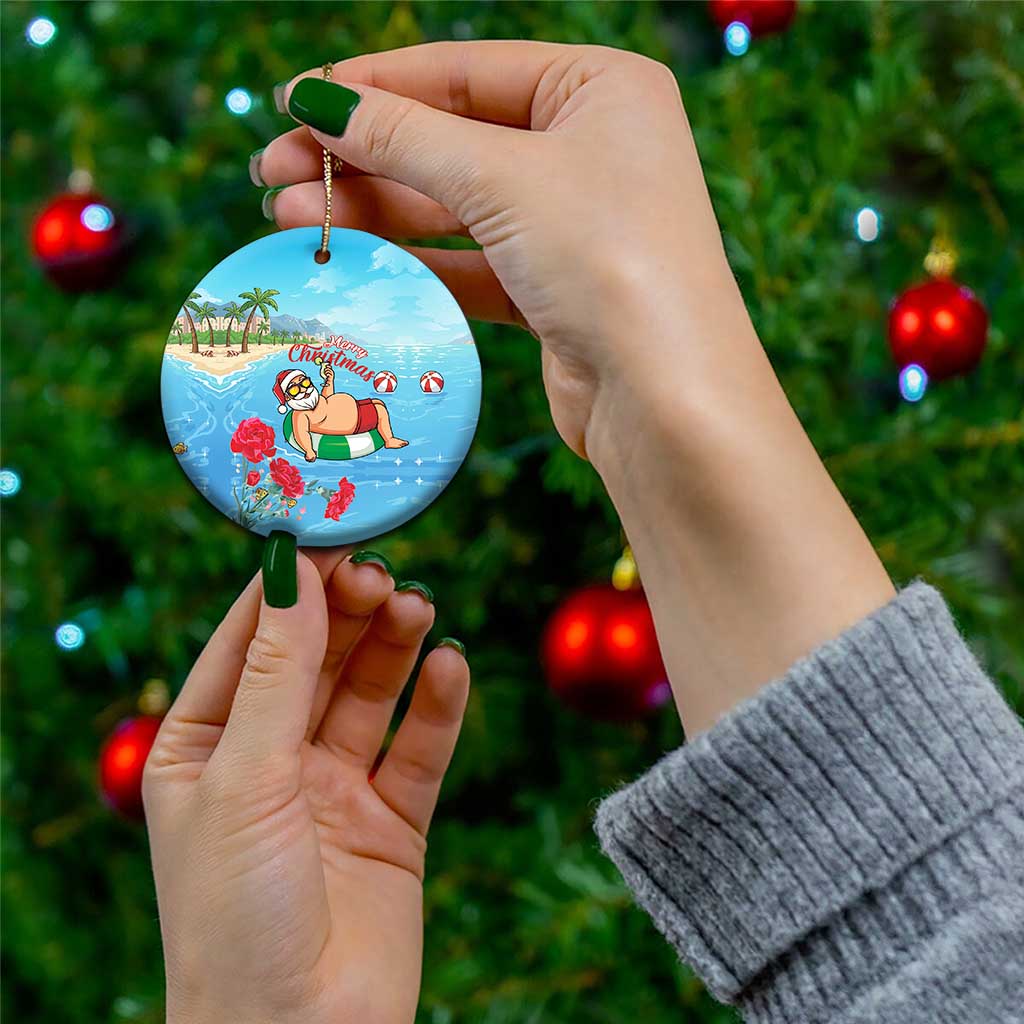 Monaco Christmas Ceramic Ornament Swimming Santa Claus - Wonder Print Shop