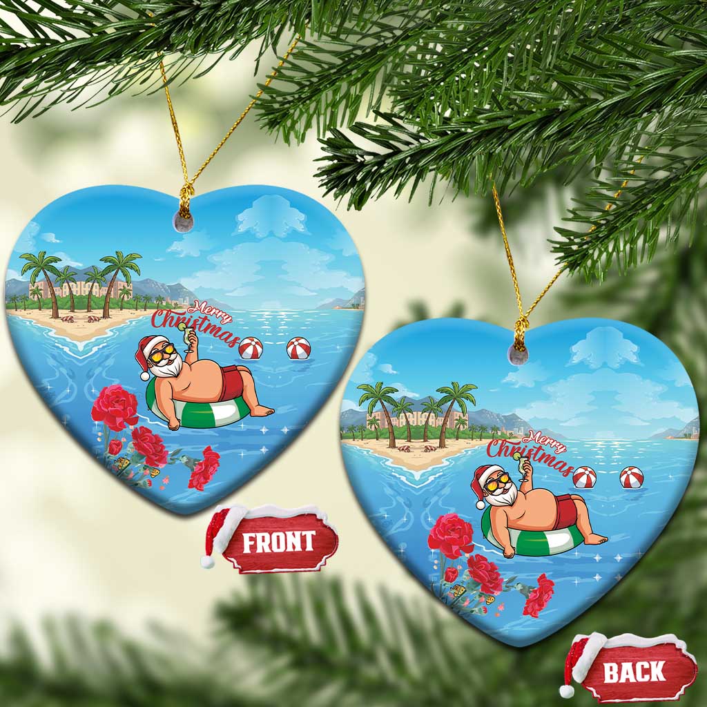 Monaco Christmas Ceramic Ornament Swimming Santa Claus - Wonder Print Shop