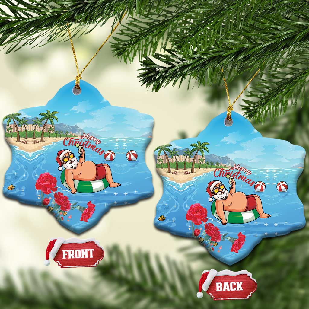 Monaco Christmas Ceramic Ornament Swimming Santa Claus - Wonder Print Shop