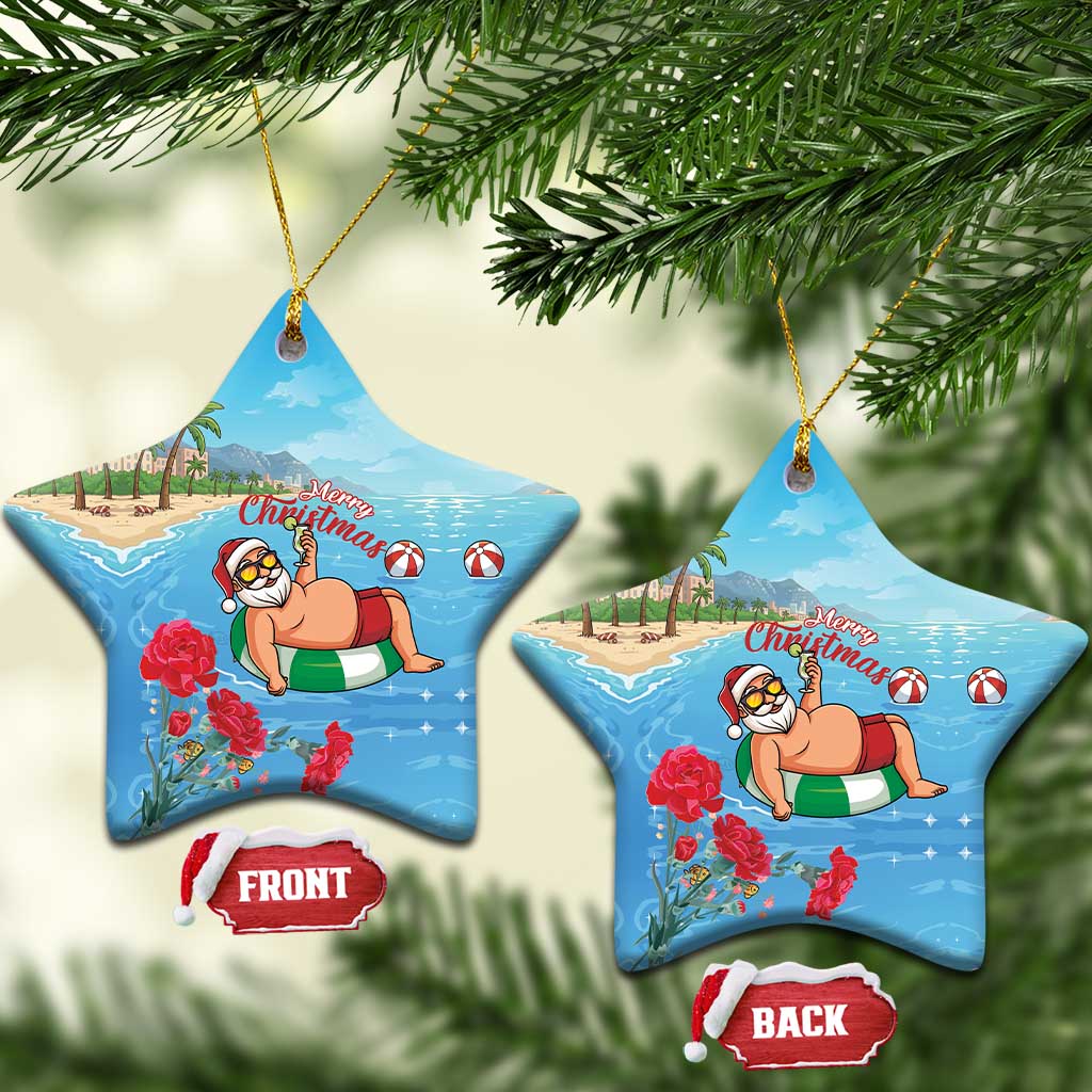 Monaco Christmas Ceramic Ornament Swimming Santa Claus - Wonder Print Shop