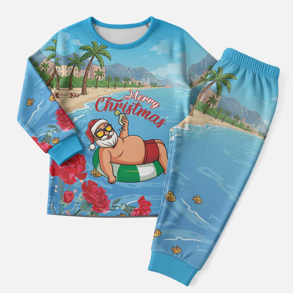Monaco Christmas Pajama Set Swimming Santa Claus - Wonder Print Shop