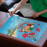 Monaco Christmas Puzzle Swimming Santa Claus - Wonder Print Shop