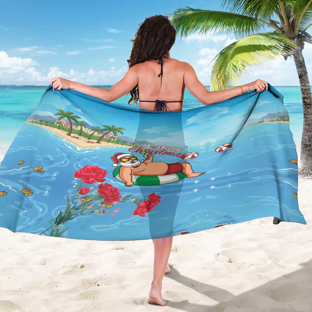Monaco Christmas Sarong Swimming Santa Claus - Wonder Print Shop