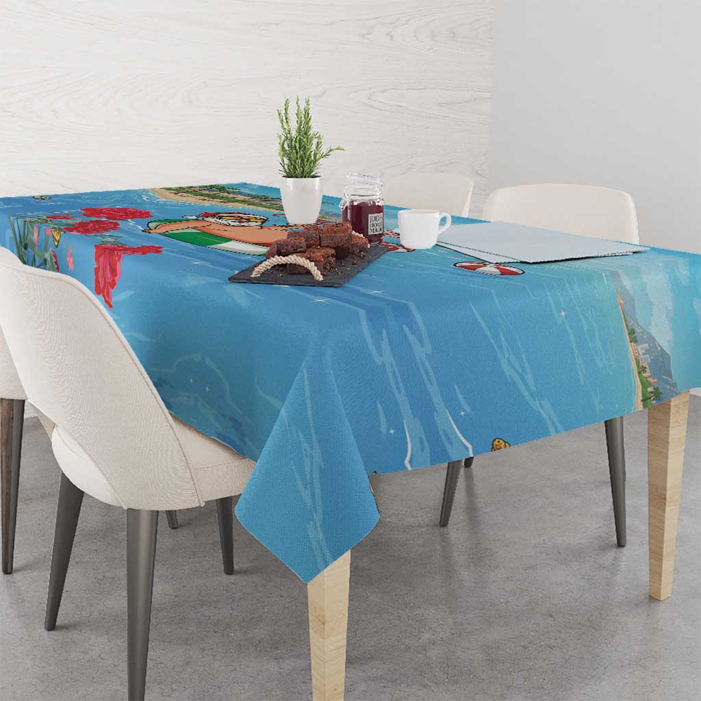 Monaco Christmas Tablecloth Swimming Santa Claus - Wonder Print Shop