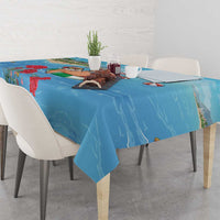 Monaco Christmas Tablecloth Swimming Santa Claus - Wonder Print Shop