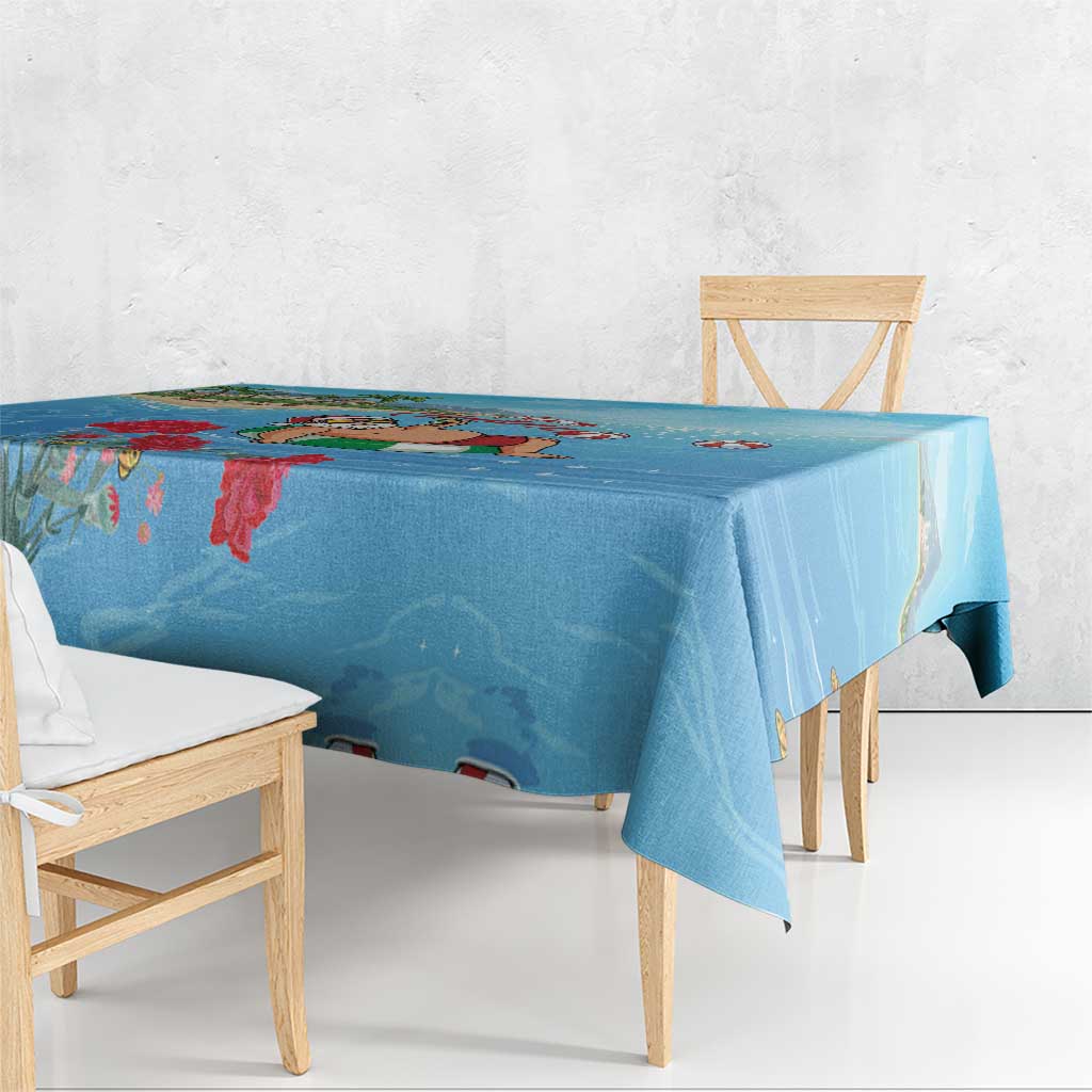 Monaco Christmas Tablecloth Swimming Santa Claus - Wonder Print Shop