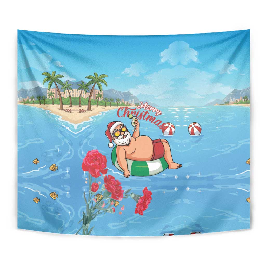 Monaco Christmas Tapestry Swimming Santa Claus - Wonder Print Shop