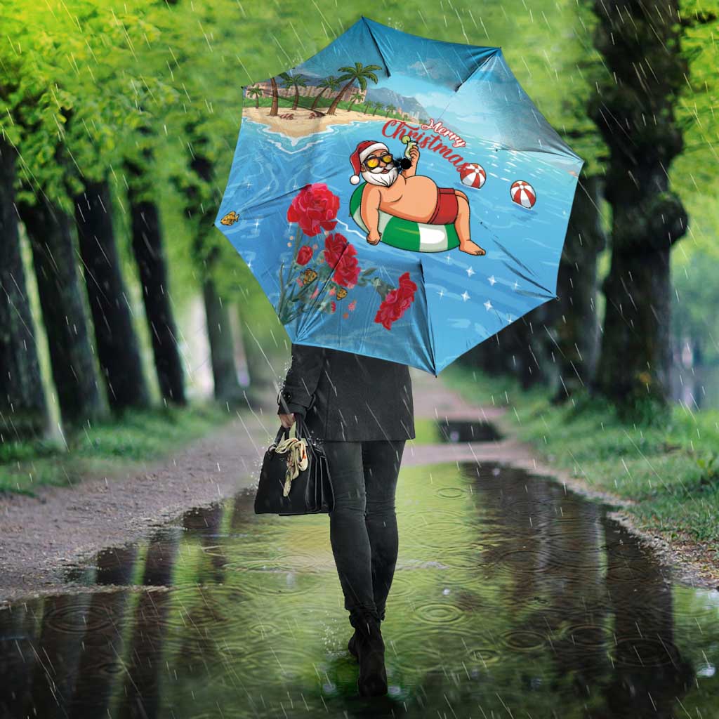 Monaco Christmas Umbrella Swimming Santa Claus - Wonder Print Shop