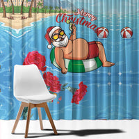Monaco Christmas Window Curtain Swimming Santa Claus - Wonder Print Shop