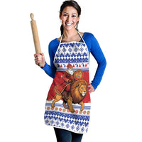 Armenia Christmas Apron Santa Riding Lion - Wonder Print Shop