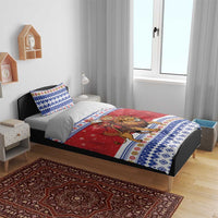 Armenia Christmas Bedding Set Santa Riding Lion - Wonder Print Shop