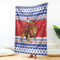 Armenia Christmas Blanket Santa Riding Lion - Wonder Print Shop