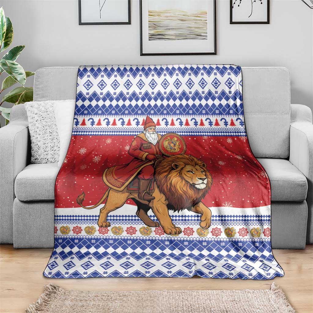 Armenia Christmas Blanket Santa Riding Lion - Wonder Print Shop